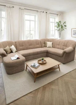 New BADER Gemütliche Wohnlandschaft beige-braun