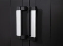 Outlet BADER Geräteschrank Garage mit Holzlamellen-Effekt SCHWARZ