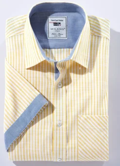 Sale MILANO ITALY Gestreiftes ""-Hemd in 4 Farben GELB-WEISS GESTREIFT