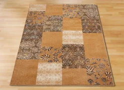 Hot BADER Gewebte Brücken und Teppiche im Patchwork-Dessin BEIGE