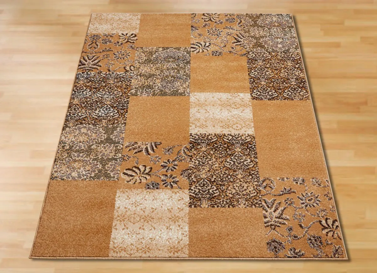 Hot BADER Gewebte Brücken und Teppiche im Patchwork-Dessin BEIGE