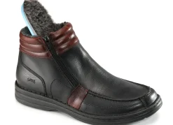 GINO GALANTE , gefütterte Herren-Boots, Winterschuhe, mit herausnehmbarem Fußbett SCHWARZ-BURGUND