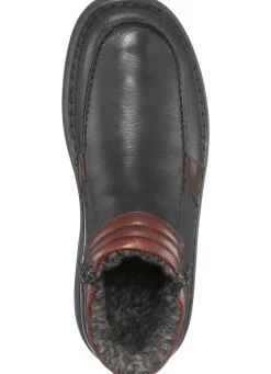 GINO GALANTE , gefütterte Herren-Boots, Winterschuhe, mit herausnehmbarem Fußbett SCHWARZ-BURGUND