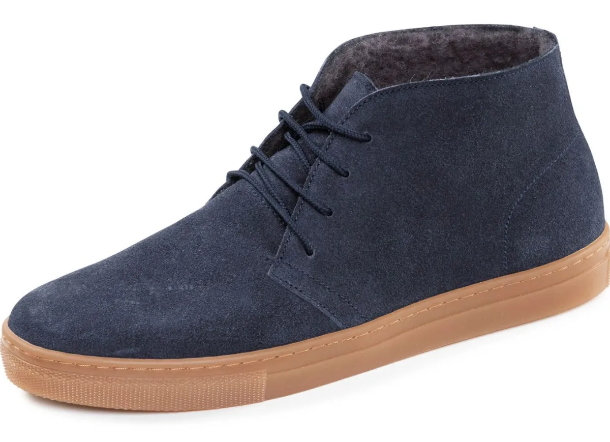 New GINO GALANTE , gefütterte Herren-Boots, Winterschuhe, mit Wolle MARINE