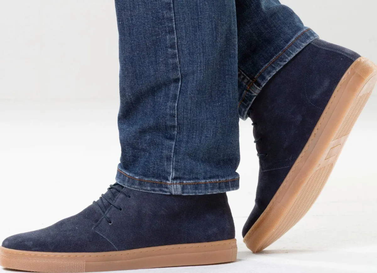 New GINO GALANTE , gefütterte Herren-Boots, Winterschuhe, mit Wolle MARINE