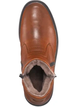GINO GALANTE , gefütterte Herren-Stiefel, Winterschuhe, mit Lammfell BRAUN
