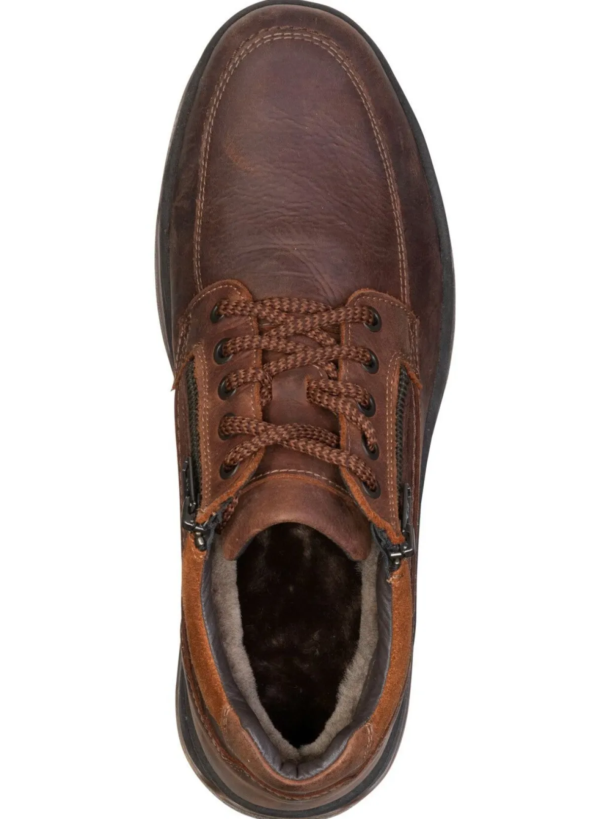 BADER GINO GALANTE, gefütterte Herren-Boots, Winterschuhe, mit Lammfell MARONE