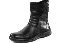 Outlet GINO GALANTE , gefütterte Herren-Stiefel, Winterschuhe, mit Lammfell SCHWARZ