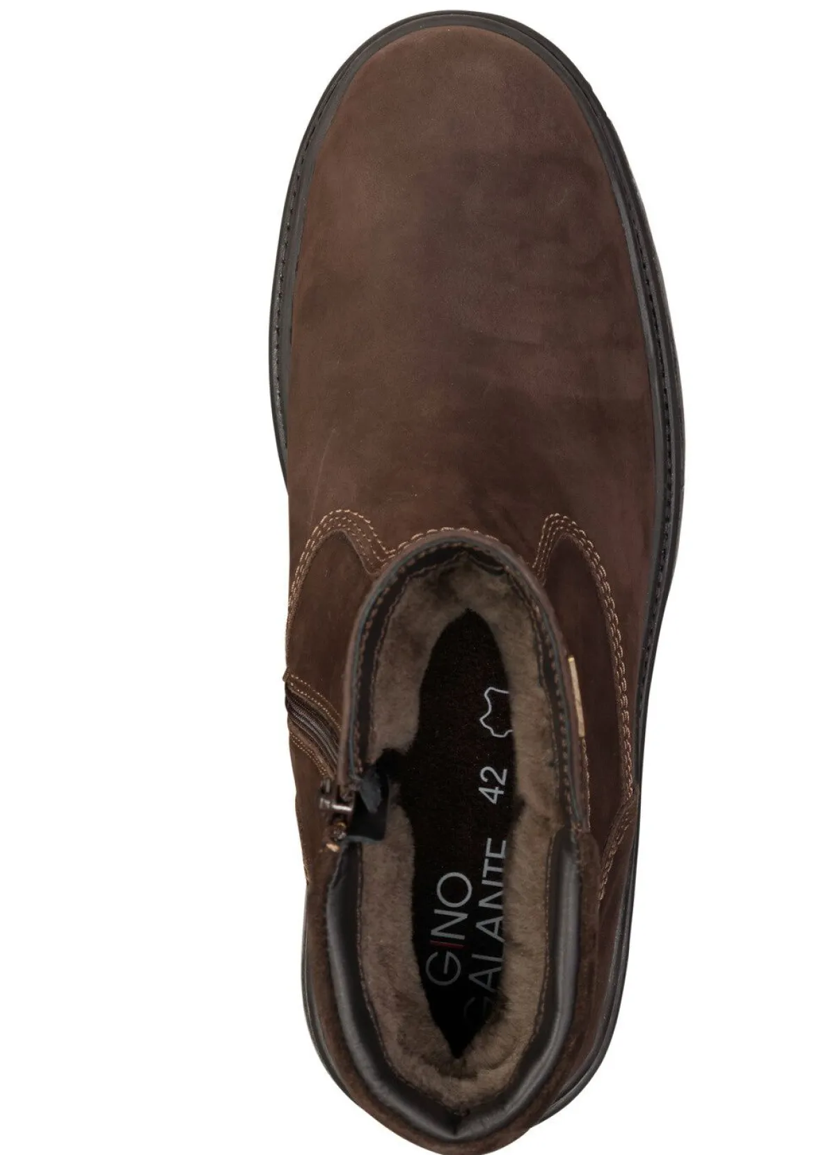 Clearance GINO GALANTE , gefütterte Herren-Stiefel, Winterschuhe, mit Lammfell BRAUN