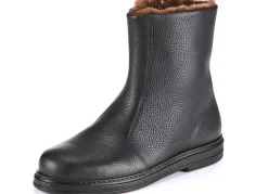 New GINO GALANTE , gefütterte Herren-Stiefel, Winterschuhe, mit Lammfell SCHWARZ