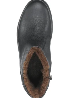 New GINO GALANTE , gefütterte Herren-Stiefel, Winterschuhe, mit Lammfell SCHWARZ