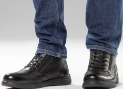 Outlet GINO GALANTE , gefütterte Herren-Boots, Winterschuhe, mit Reißverschluss SCHWARZ
