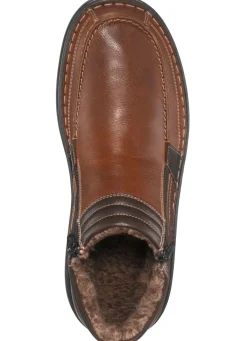 Online GINO GALANTE , gefütterte Herren-Boots, Winterschuhe, mit herausnehmbarem Fußbett COGNAC-MOKKA