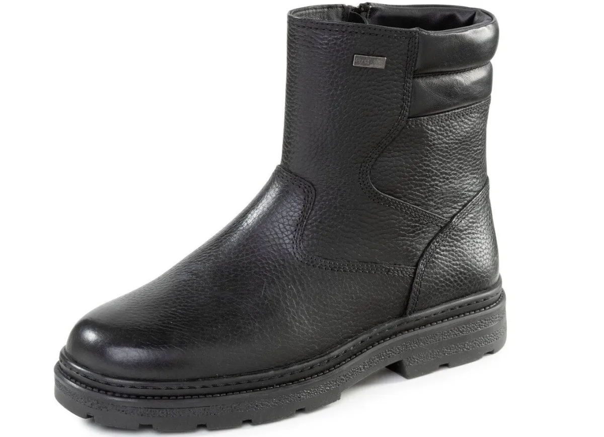GINO GALANTE , gefütterte Herren-Stiefel, Winterschuhe, mit Lammfell SCHWARZ