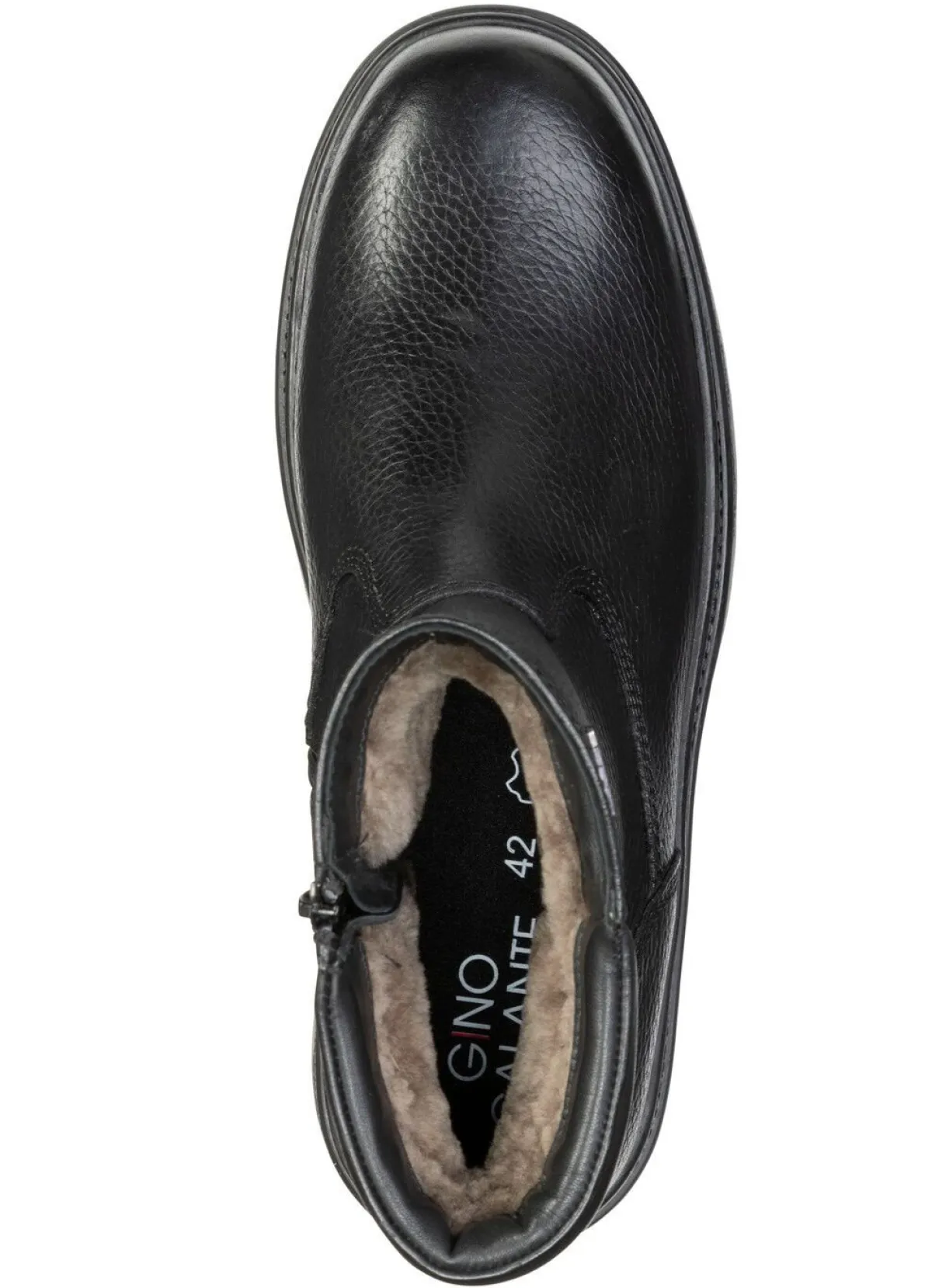 GINO GALANTE , gefütterte Herren-Stiefel, Winterschuhe, mit Lammfell SCHWARZ