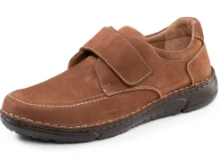 Sale BADER GINO GALANTE, klassiche Herren-Slipper, mit Klettverschluss COGNAC
