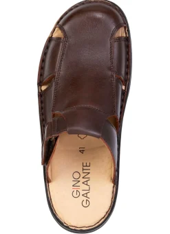Clearance GINO GALANTE , klassische Herren-Clogs, aus Leder KASTANIE