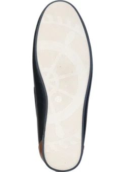 Best GINO GALANTE , klassische Herren-Slipper, mit Lederdurchzügen MARINE-COGNAC