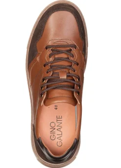 Outlet GINO GALANTE , klassische Herren-Schnürschuhe, mit herausnehmbarem Fußbett COGNAC