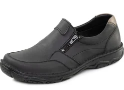 GINO GALANTE , klassische Herren-Slipper, mit herausnehmbarem Fußbett SCHWARZ