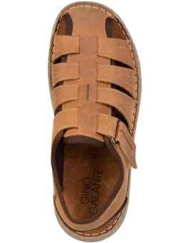 Hot GINO GALANTE , klassische Herren-Sandalen, aus Leder COGNAC