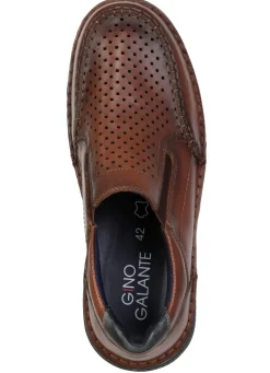 GINO GALANTE , komfortable Herren-Slipper, Weite H, mit herausnehmbarem Fußbett KASTANIE