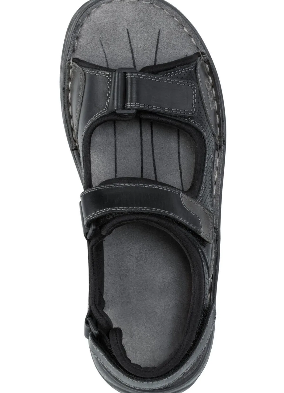 Outlet GINO GALANTE , komfortable Herren-Trekkingsandalen, aus Leder SCHWARZ-GRAU