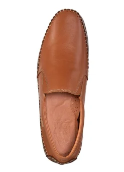Outlet BADER GINO GALANTE, leichte Herren-Slipper, mit Gummizug COGNAC-BRAUN