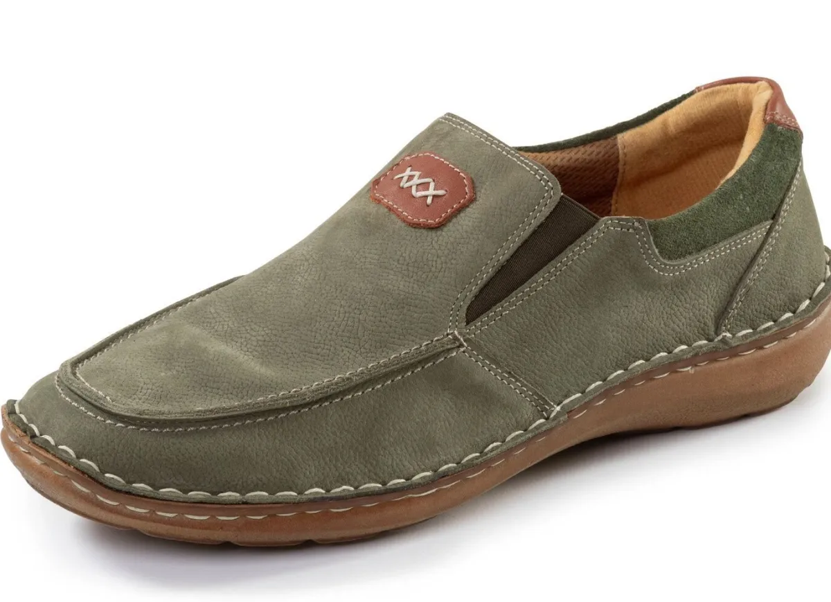 GINO GALANTE , leichte Herren-Slipper, mit herausnehmbarem Fußbett KHAKI
