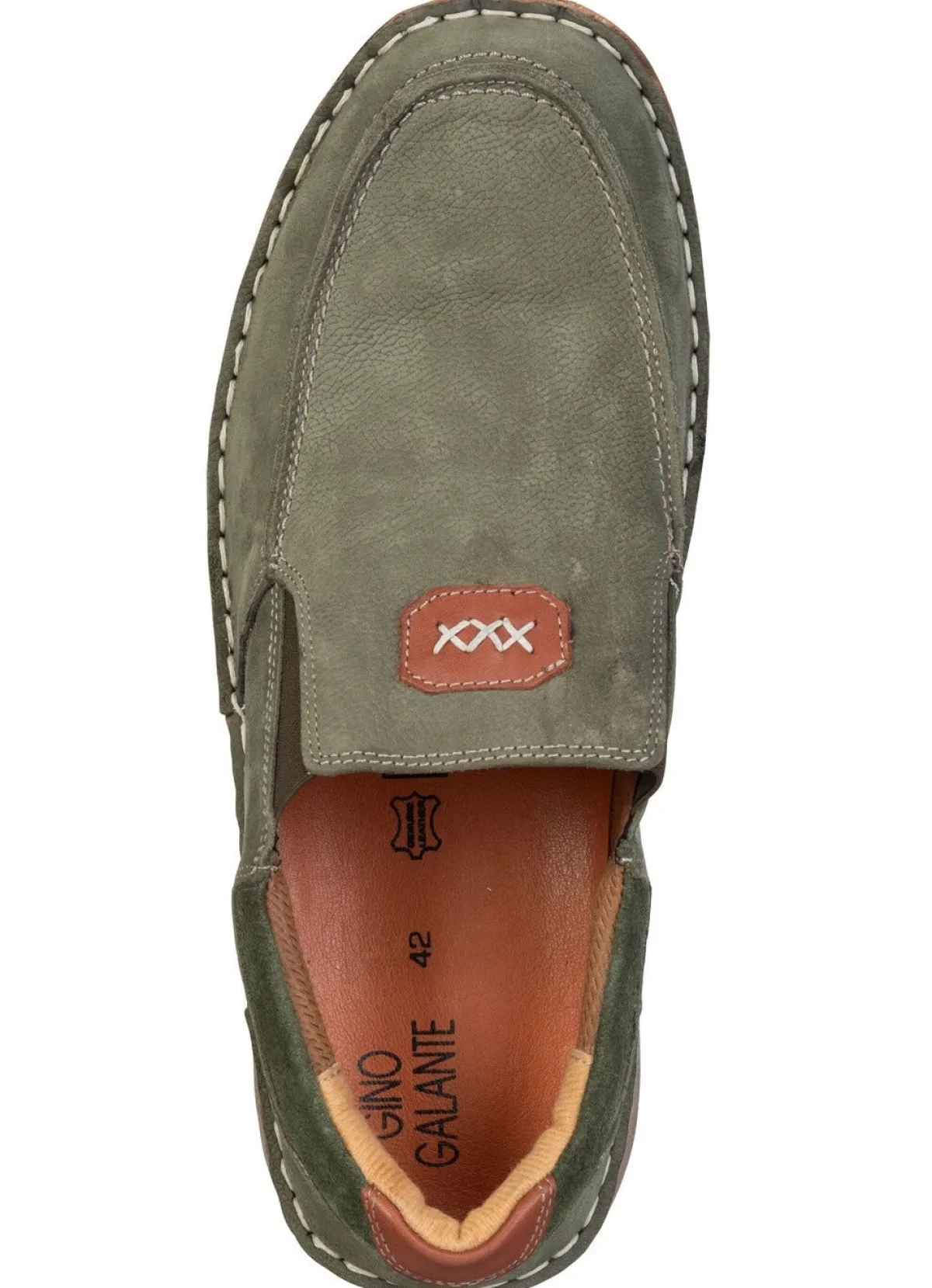 GINO GALANTE , leichte Herren-Slipper, mit herausnehmbarem Fußbett KHAKI