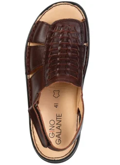 New GINO GALANTE , leichte Herren-Sandalen, aus Leder KASTANIE