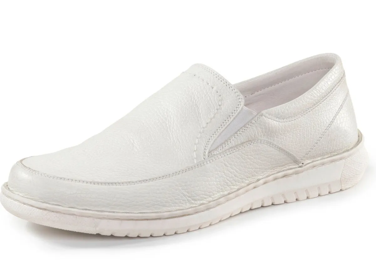GINO GALANTE Slipper aus genarbtem Nappaleder NATURWEISS