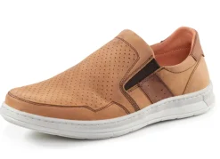 Outlet GINO GALANTE Slipper aus luftig perforiertem Rind-Nubukleder COGNAC