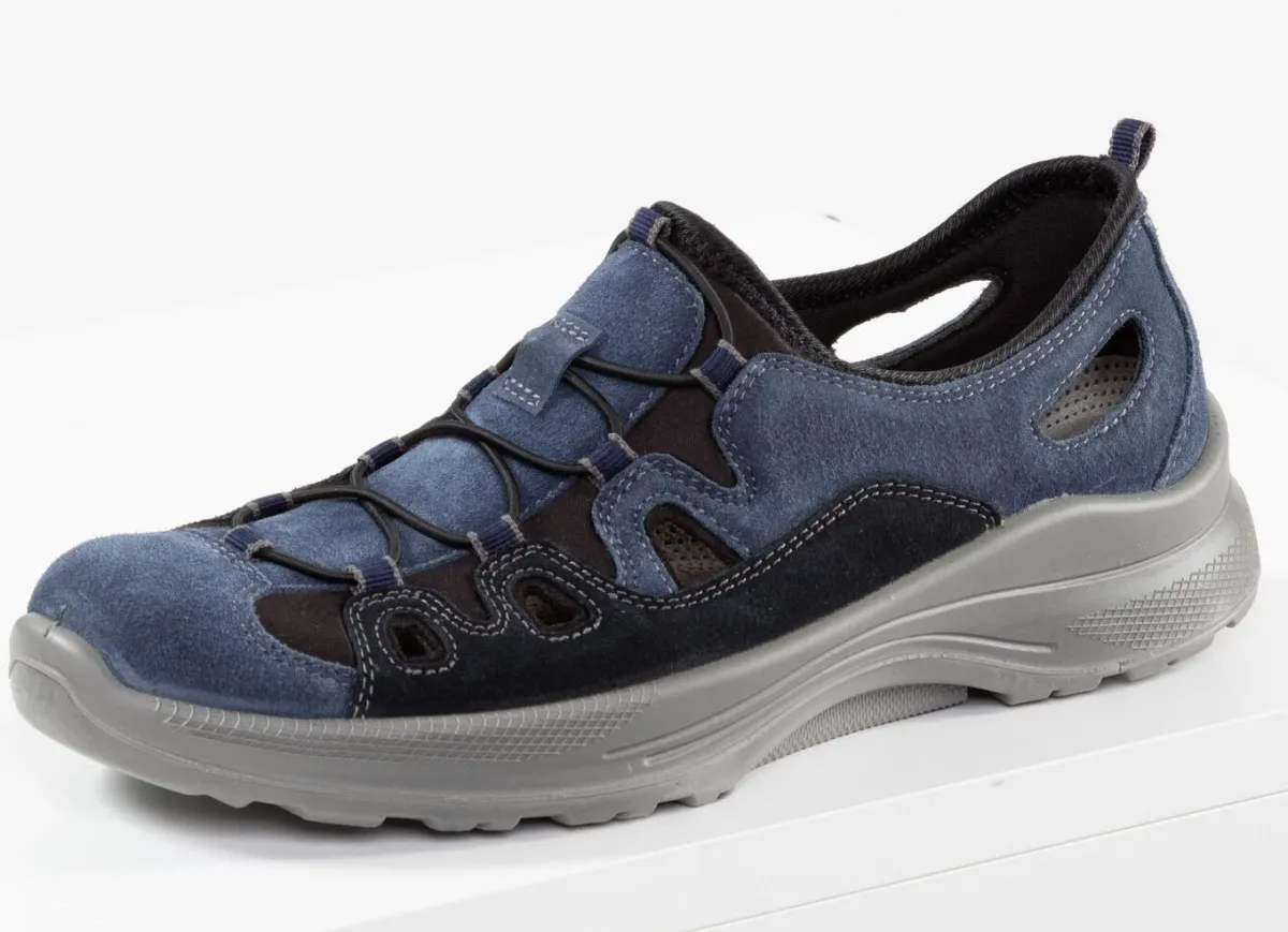GINO GALANTE Slipper mit elastischer Zierschnürung BLAU