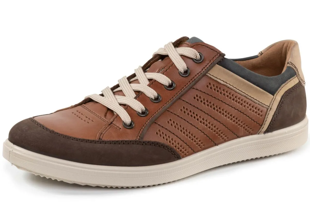 Clearance GINO GALANTE Sneaker mit Kontrast-Besätzen und Zierlochung BRAUN