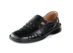 Discount GINO GALANTE , sommerliche Herren-Slipper, mit Gummizug SCHWARZ