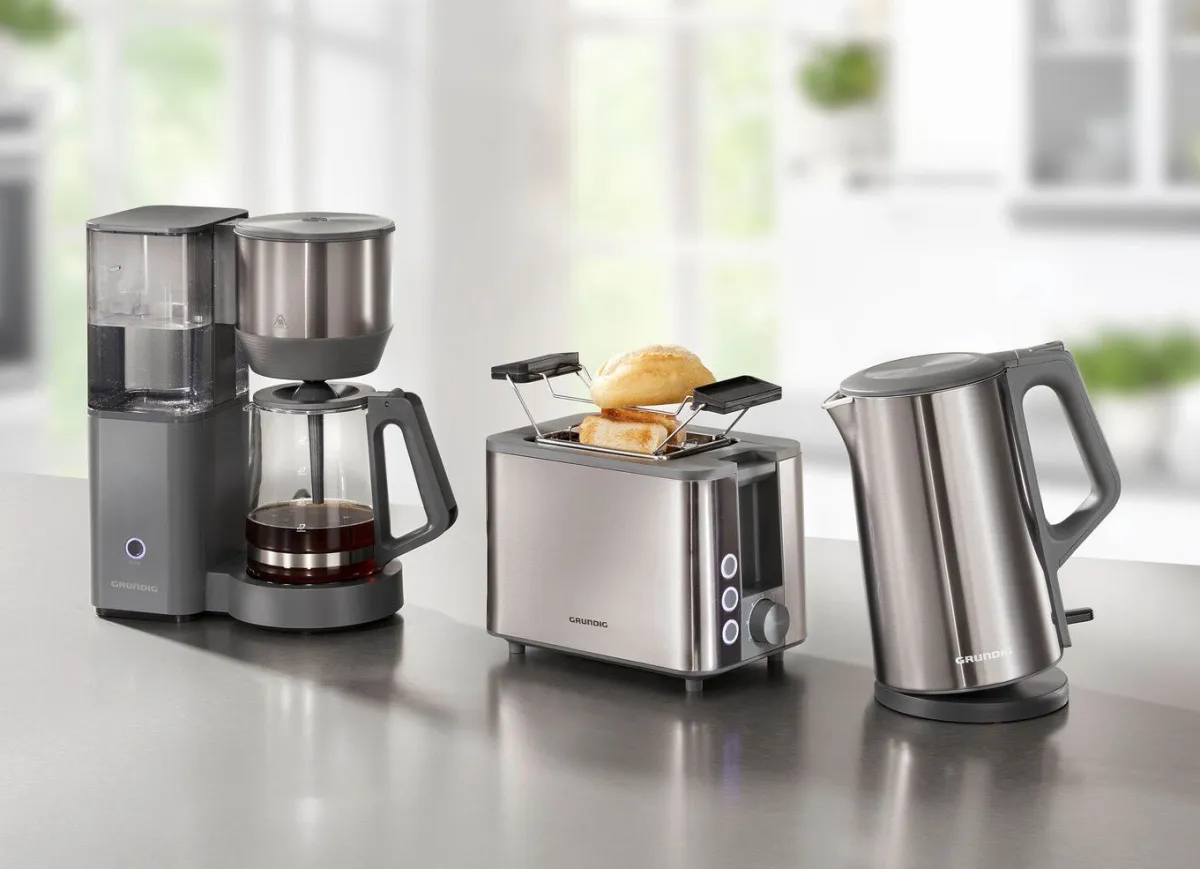 Sale GRUNDIG Frühstücksserie aus hochwertigem Edelstahl GRAU