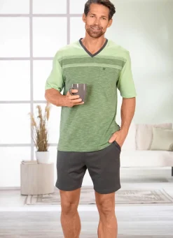 New BADER Hajo Klima Komfort Shorty mit V-Ausschnitt GRÜN-GRAU