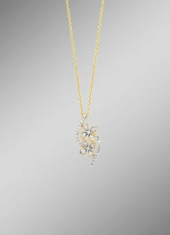 Online BADER Halskette im Blumen-Design, 10 Brillanten, 22 Diamanten