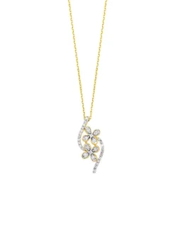 Online BADER Halskette im Blumen-Design, 10 Brillanten, 22 Diamanten
