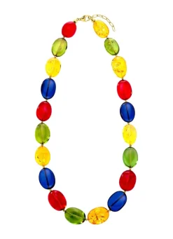 Sale BADER Halskette mit echt Bernstein in Multicolor