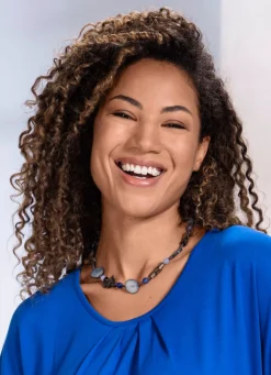 Clearance BADER Halskette mit verschiedenen Schmuckelementen BLAU