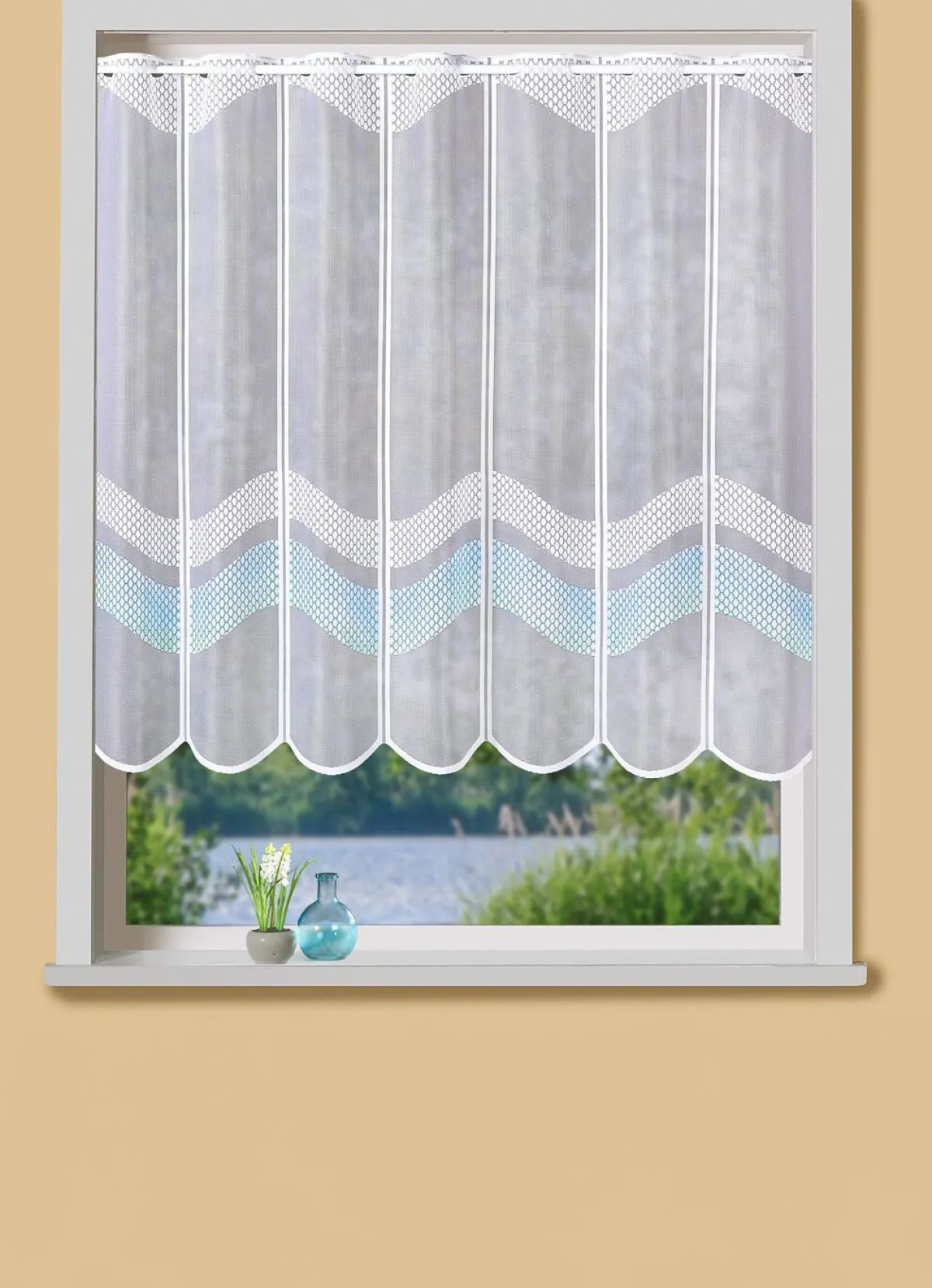 Discount BADER Handcolorierter Kurzstore WEISS-BLAU