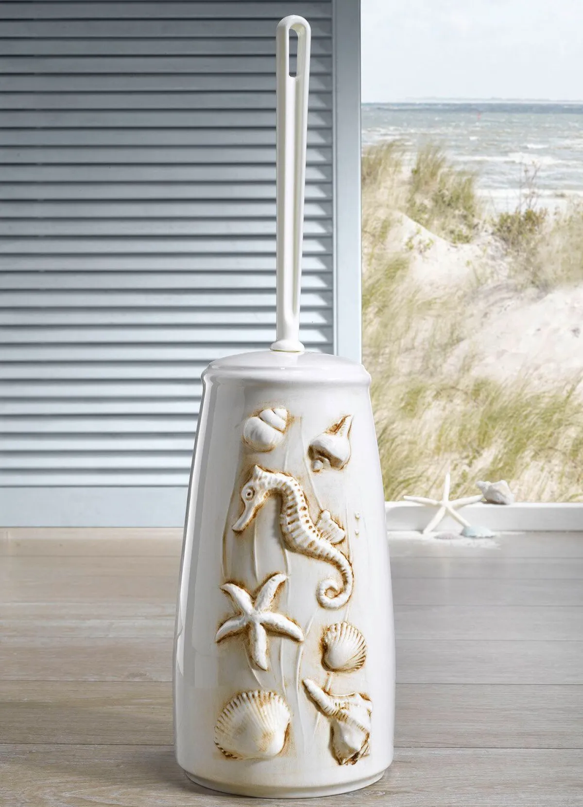 New BADER Handgearbeitete WC-Garnitur aus Keramik CREME-BRAUN