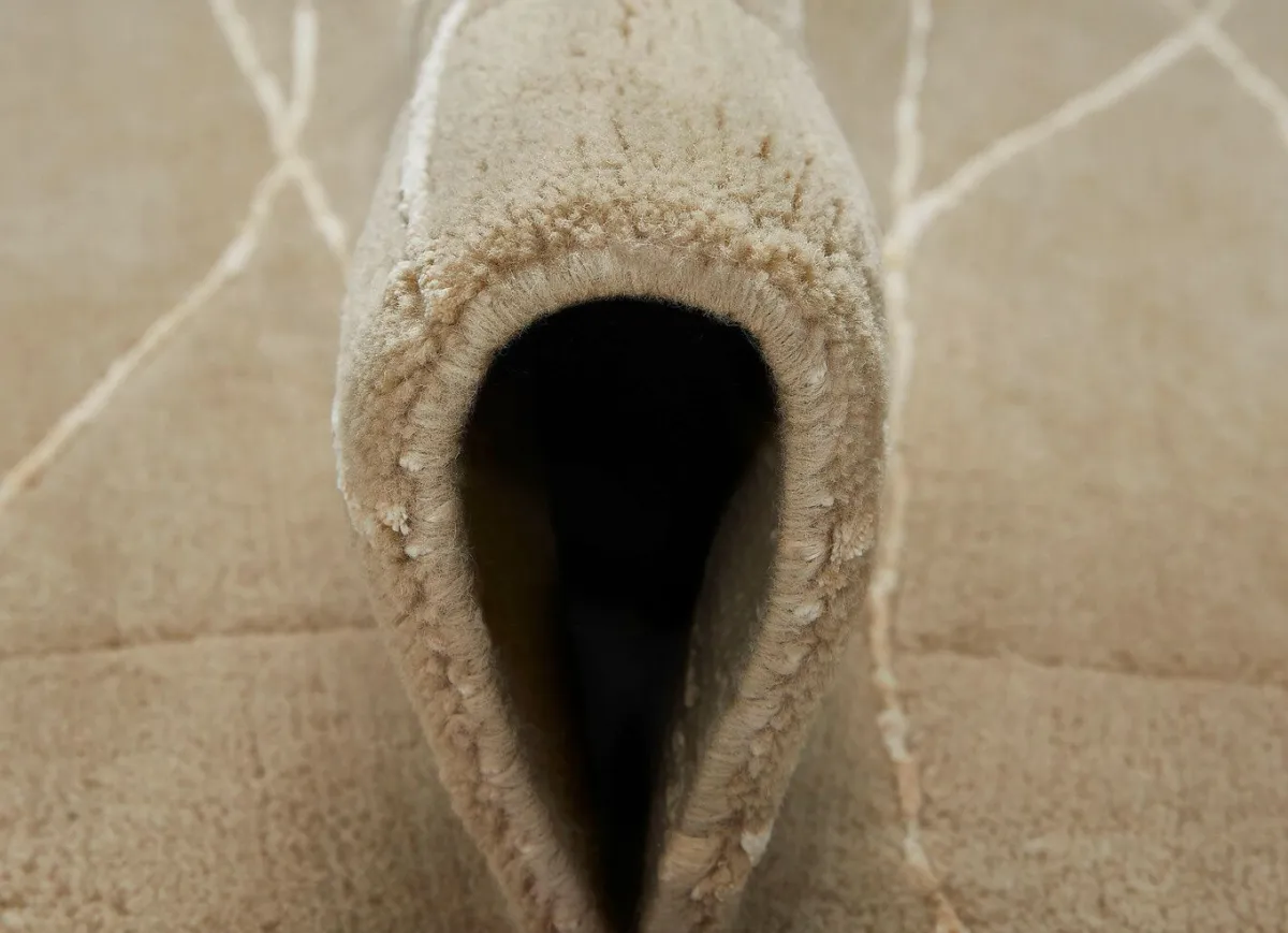 Best BADER Handgeknüpfte Brücken und Teppiche in Naturfaser-Qualität BEIGE