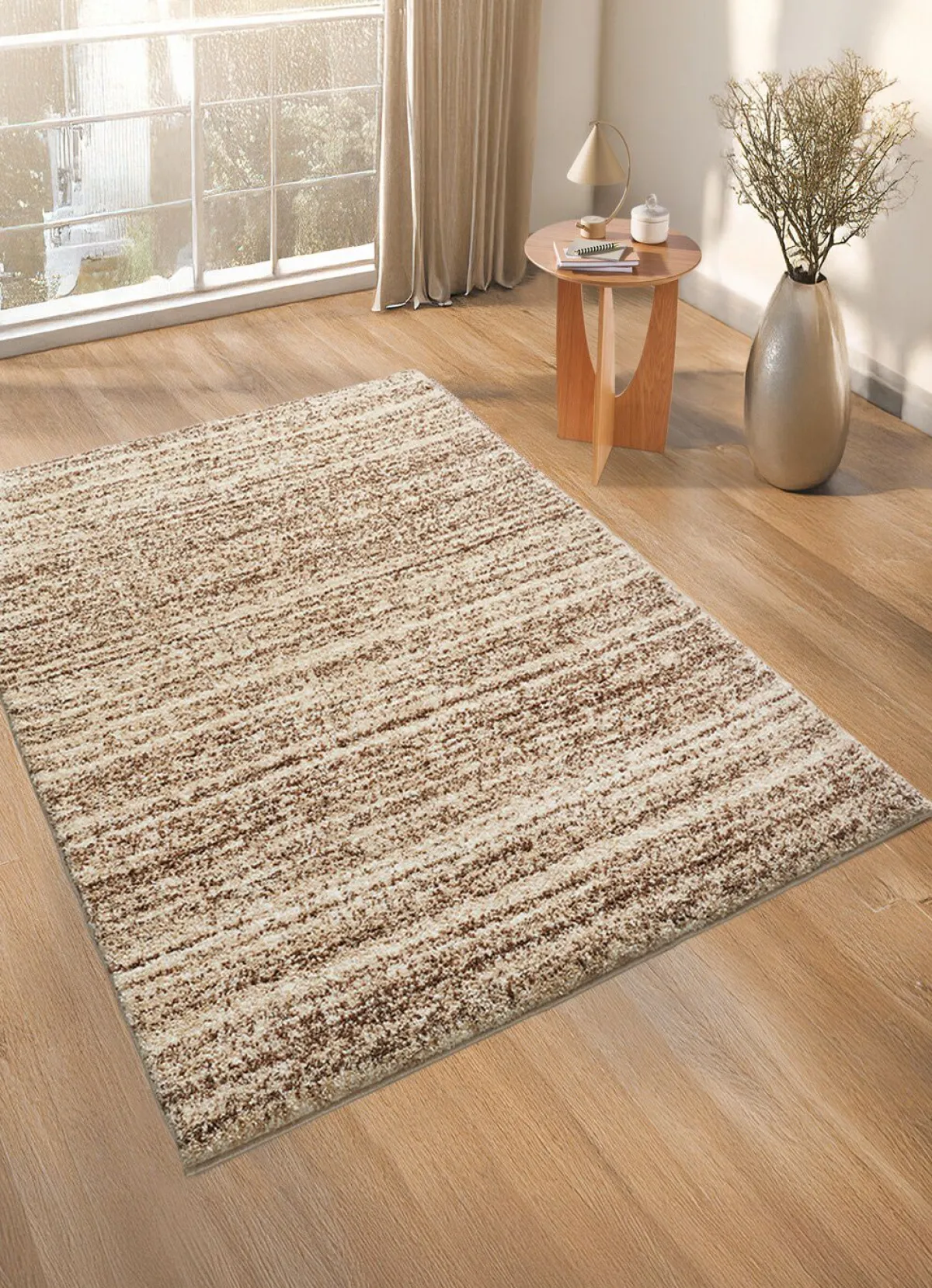 Outlet BADER Handgetuftete Brücken und Teppiche mit dichtem Flor BRAUN MELIERT