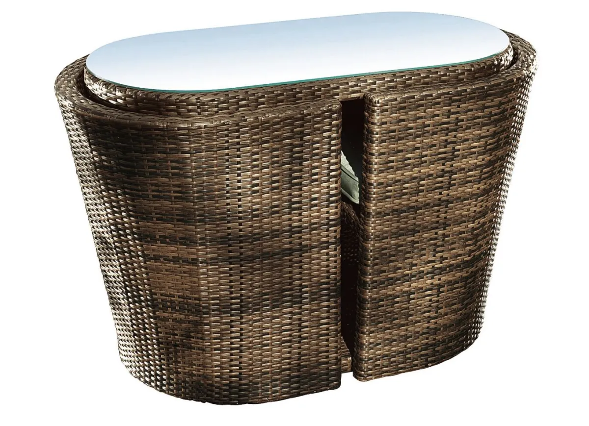 New HARTMAN Balkon-Möbel, 3-teilig BRAUN