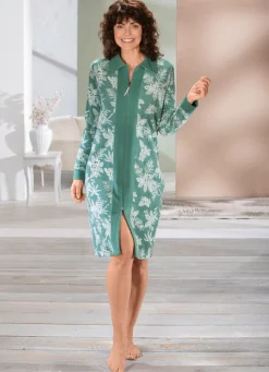 Discount PLANTIER Hauskleid mit Seitennahttaschen LINDGRÜN-ECRU