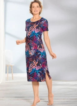 Best COMODO Hauskleid in Animal-Optik BLAU-BUNT
