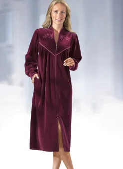 Sale BADER Hausmantel mit Stickerei- und Paillettenzier BORDEAUX